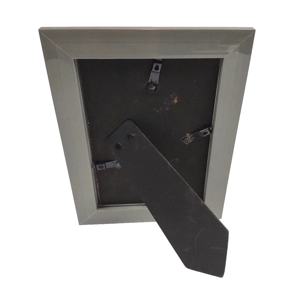 Silver Toned Beveled Chrome Picture Frame 5x7 Photo Frame w Stand or Hang